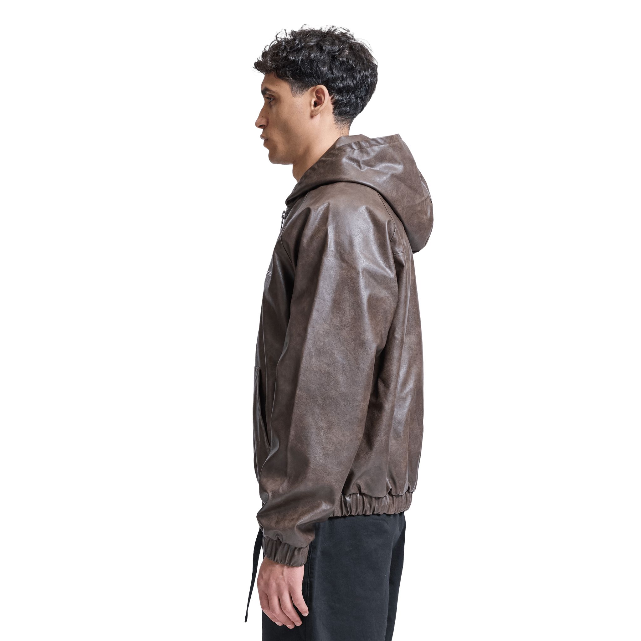 Reternity Hooded Leather Jacket Vintage Braun - CRETH8291 - Coziness