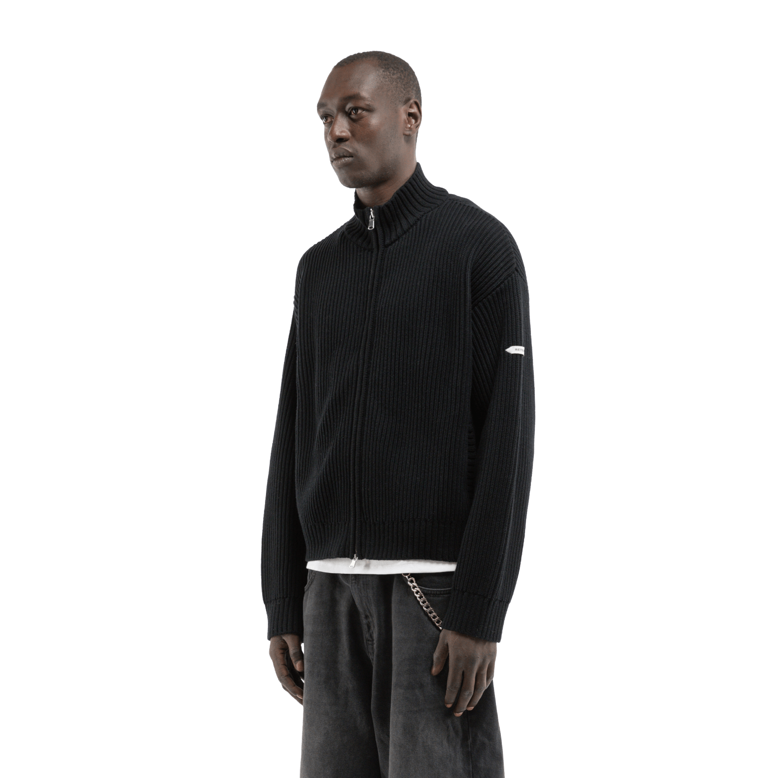 Reternity L’ATELIER LINE KNIT ZIPPER BLACK - CRETL13705 - Coziness