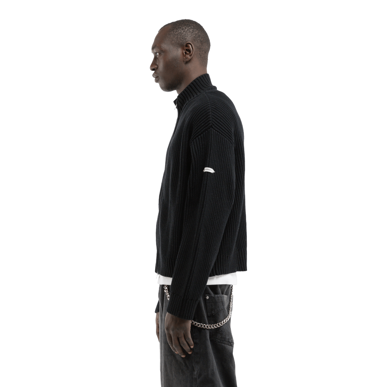 Reternity L’ATELIER LINE KNIT ZIPPER BLACK - CRETL13705 - Coziness