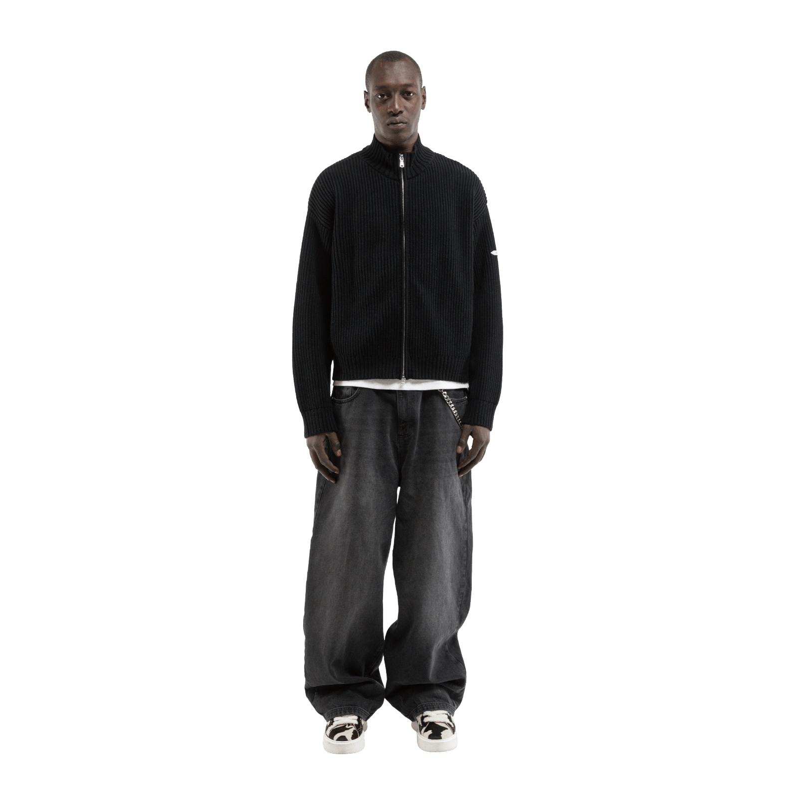 Reternity L’ATELIER LINE KNIT ZIPPER BLACK - CRETL13705 - Coziness