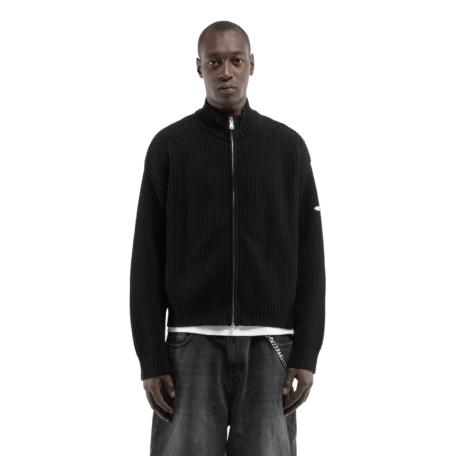 Reternity L’ATELIER LINE KNIT ZIPPER BLACK - CRETL13705 - Coziness