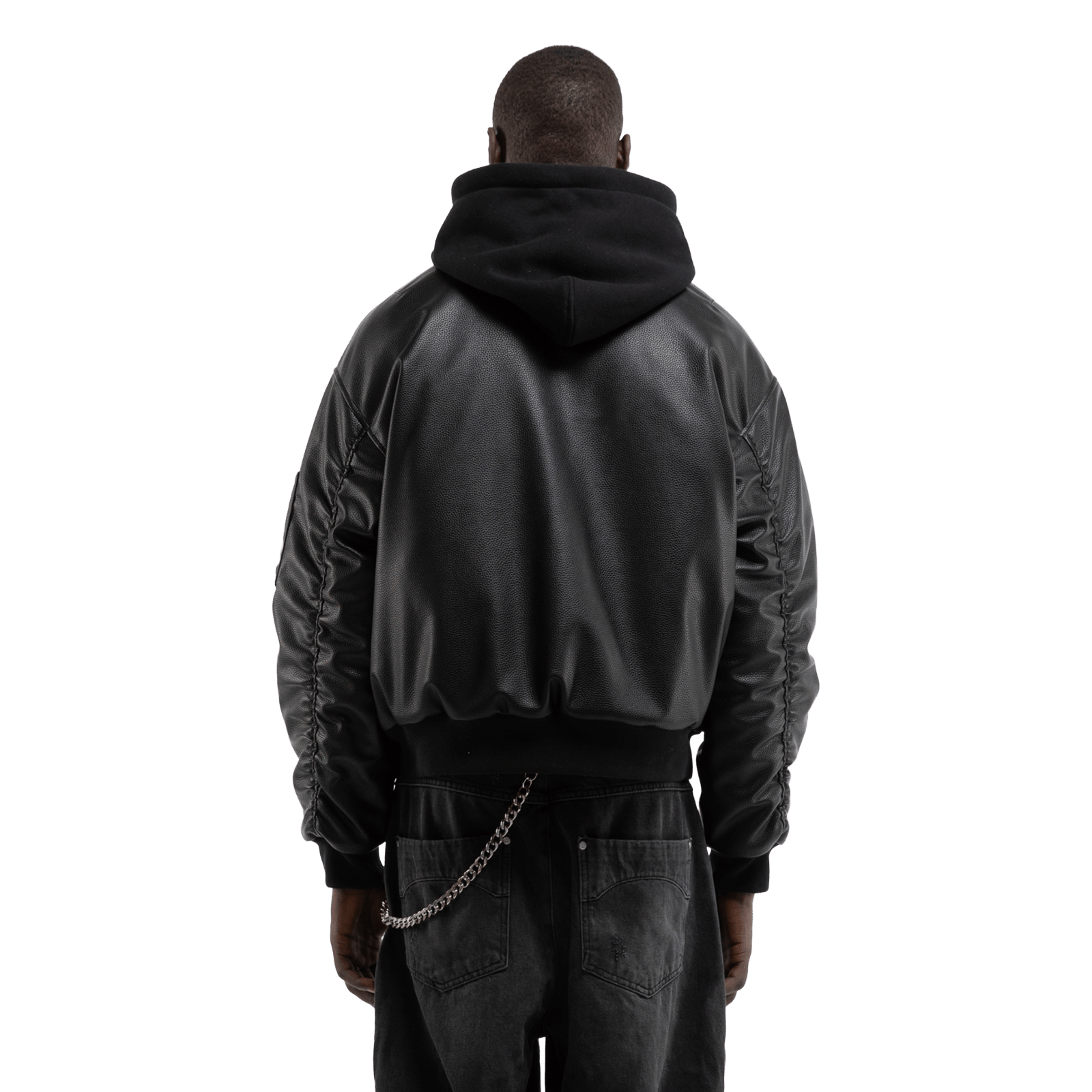 Reternity MÉTROPOLITAIN BOMBER BLACK LEATHER - CRETM13697 - Coziness