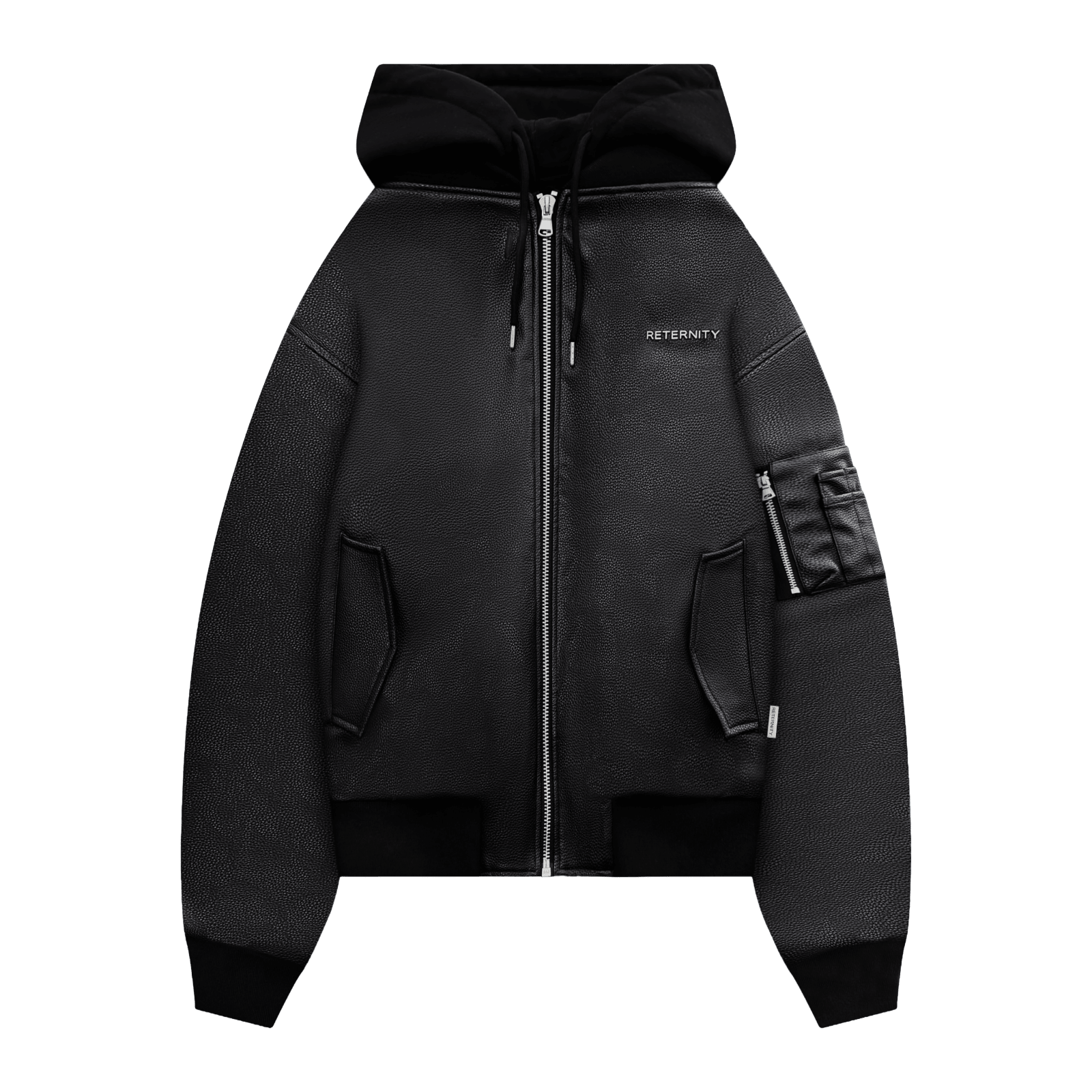 Reternity MÉTROPOLITAIN BOMBER BLACK LEATHER - CRETM13697 - Coziness
