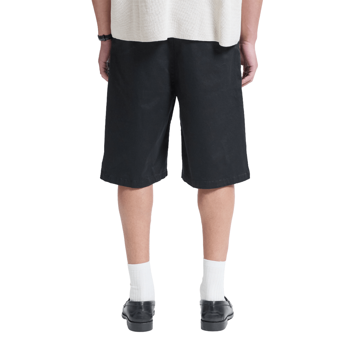 Reternity Pleated Chino Shorts Black - CRETP11083 - Coziness