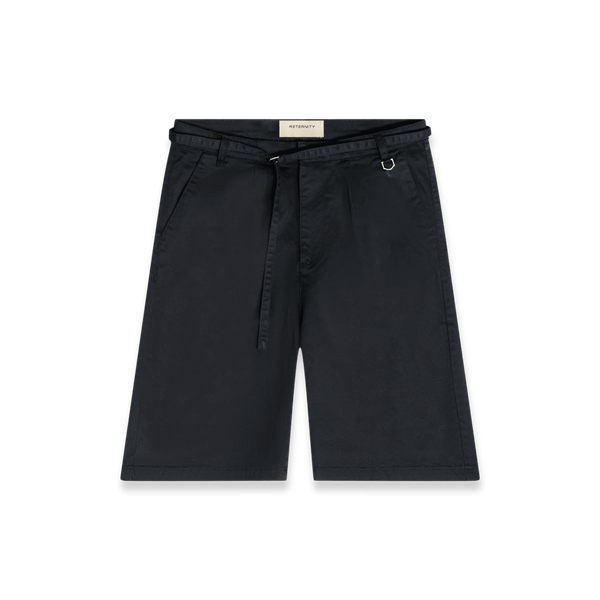 Reternity Pleated Chino Shorts Black - CRETP11083 - Coziness