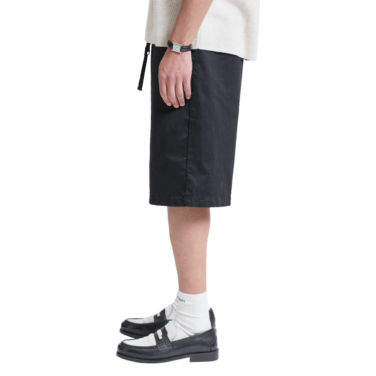 Reternity Pleated Chino Shorts Black - CRETP11083 - Coziness