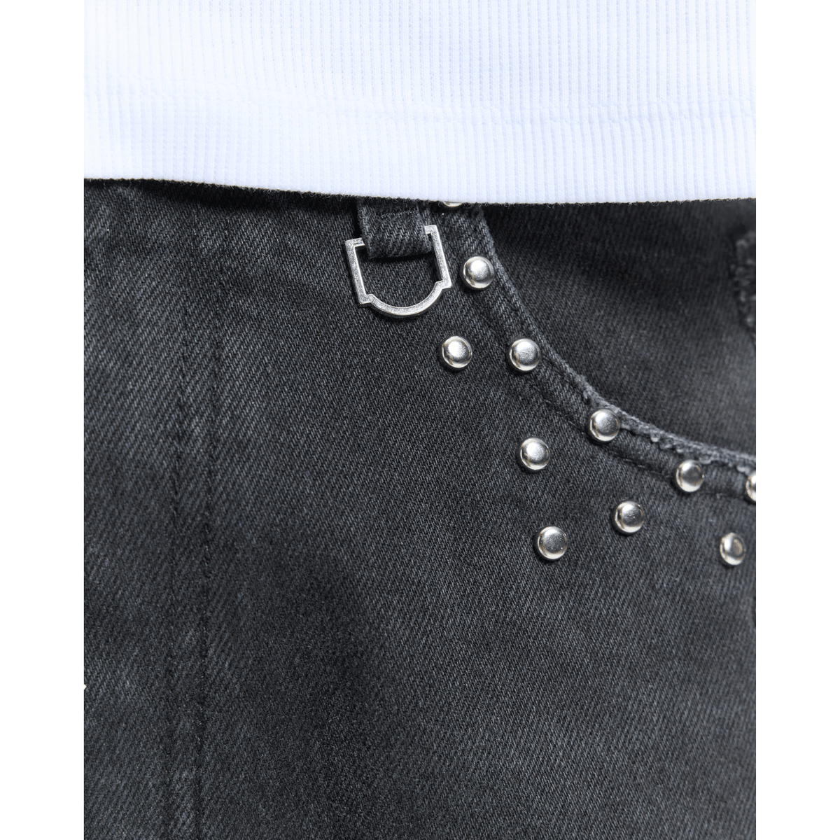 Reternity Studded Jorts Black - CRETS10398 - Coziness