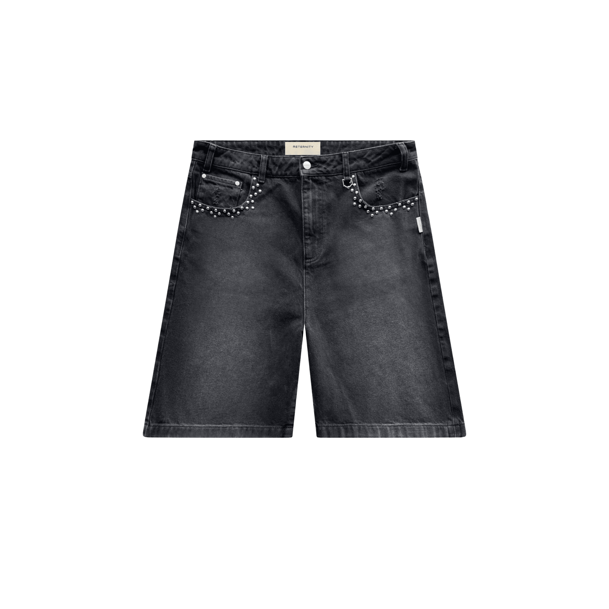 Reternity Studded Jorts Black - CRETS10398 - Coziness