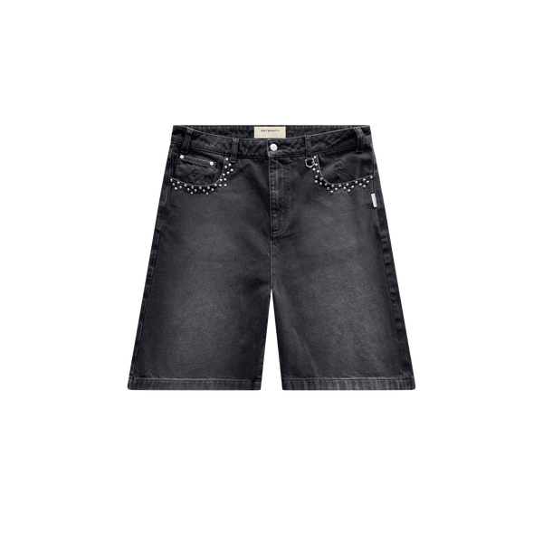 Reternity Studded Jorts Black - CRETS10398 - Coziness