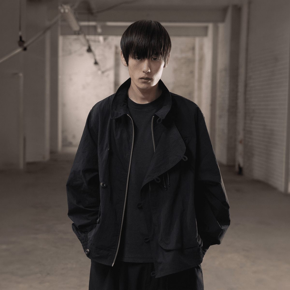 SCRT Distorted Blouson Jacket Black - CSCRD14869 - Coziness