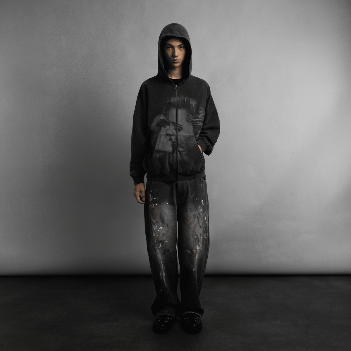 SCRT Envy Zip Hoodie Garment Dyed Black - CSCRE14858 - Coziness