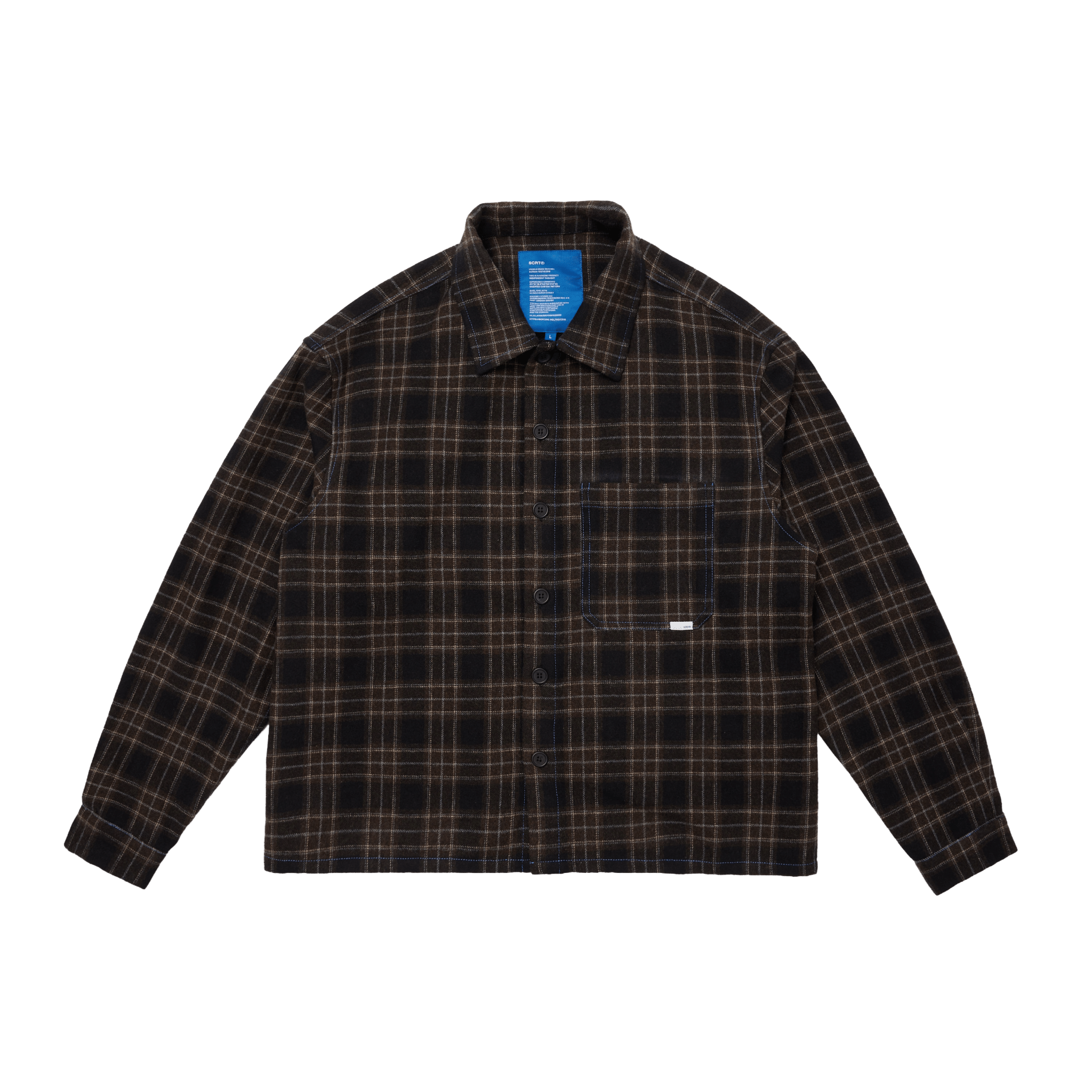 SCRT MoSF Contrast Stich Flannel Shirt Braun - CSCRM7437 - Coziness