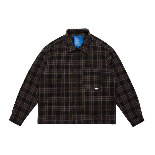 SCRT MoSF Contrast Stich Flannel Shirt Braun - CSCRM7437 - Coziness