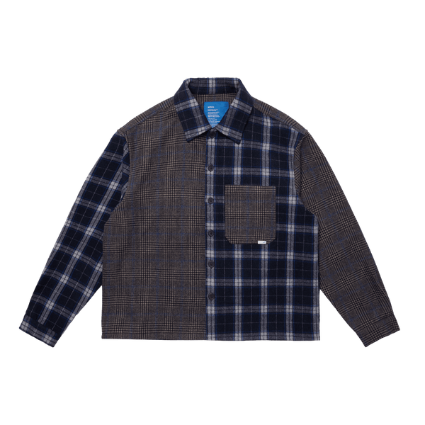 SCRT MoSF Patchwork Flannel Shirt Blau - CSCRM7441 - Coziness