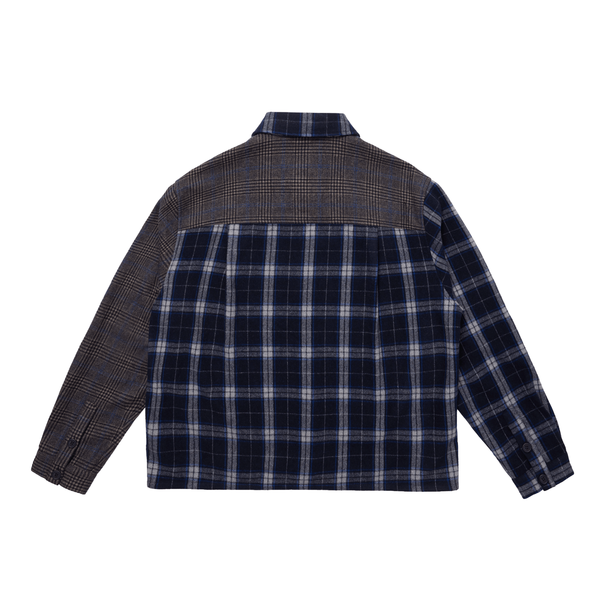 SCRT MoSF Patchwork Flannel Shirt Blau - CSCRM7441 - Coziness