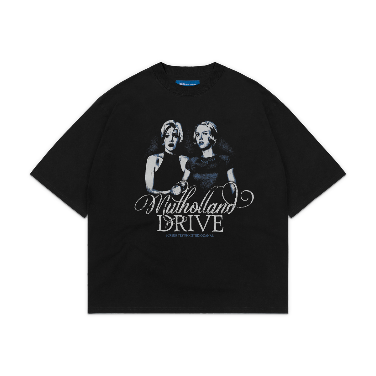 SCRT Mulholland Drive T-Shirt in Schwarz, Vorderseite mit Motivdruck