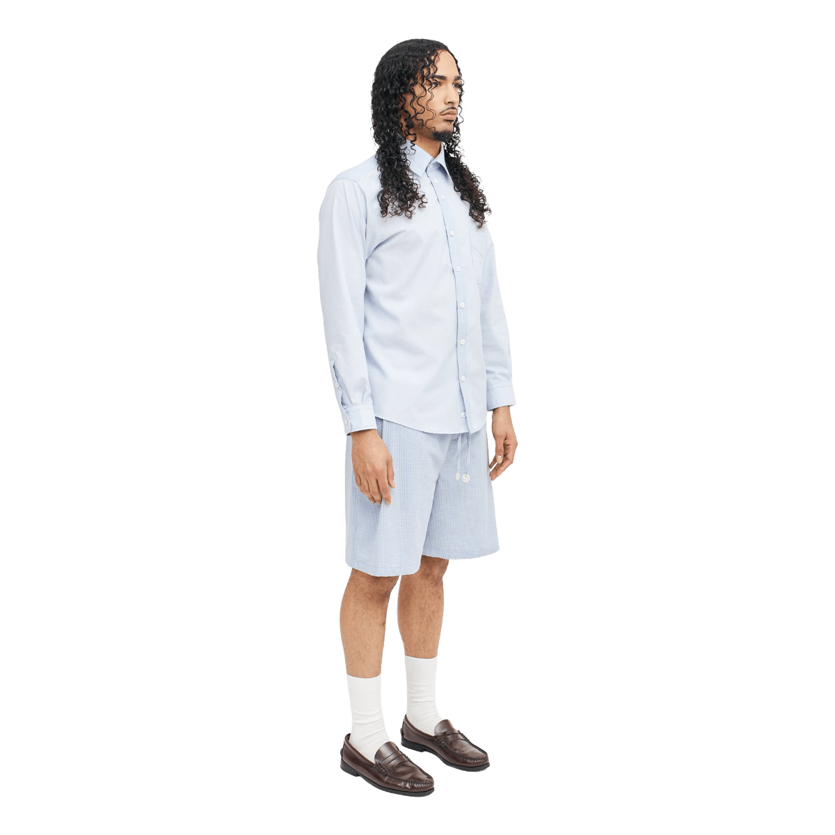 Sleep Over Patchwork Shirt Blue - CSLEO10664 - Coziness