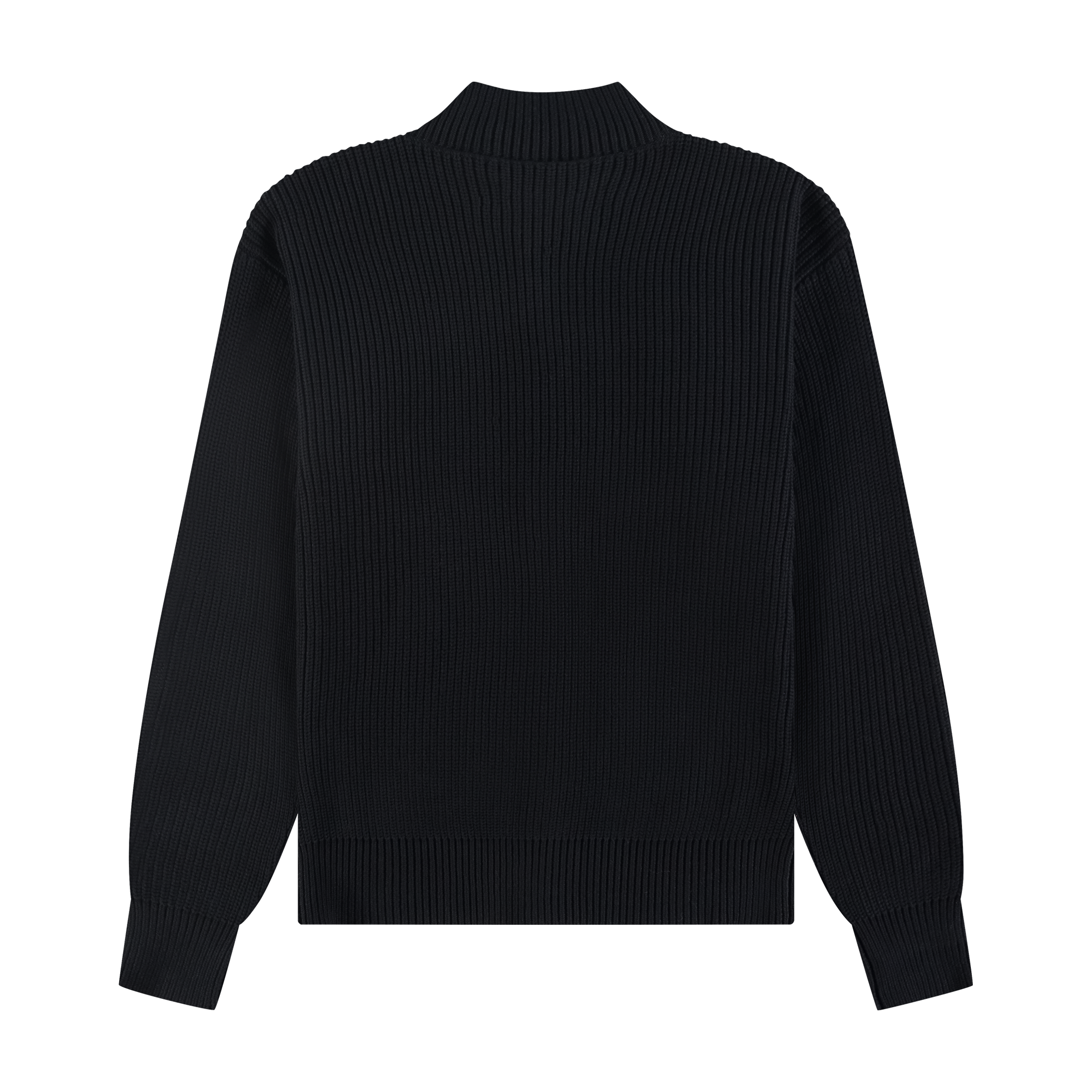 The New Originals Fisherman Rib Zip Up Sweater Schwarz