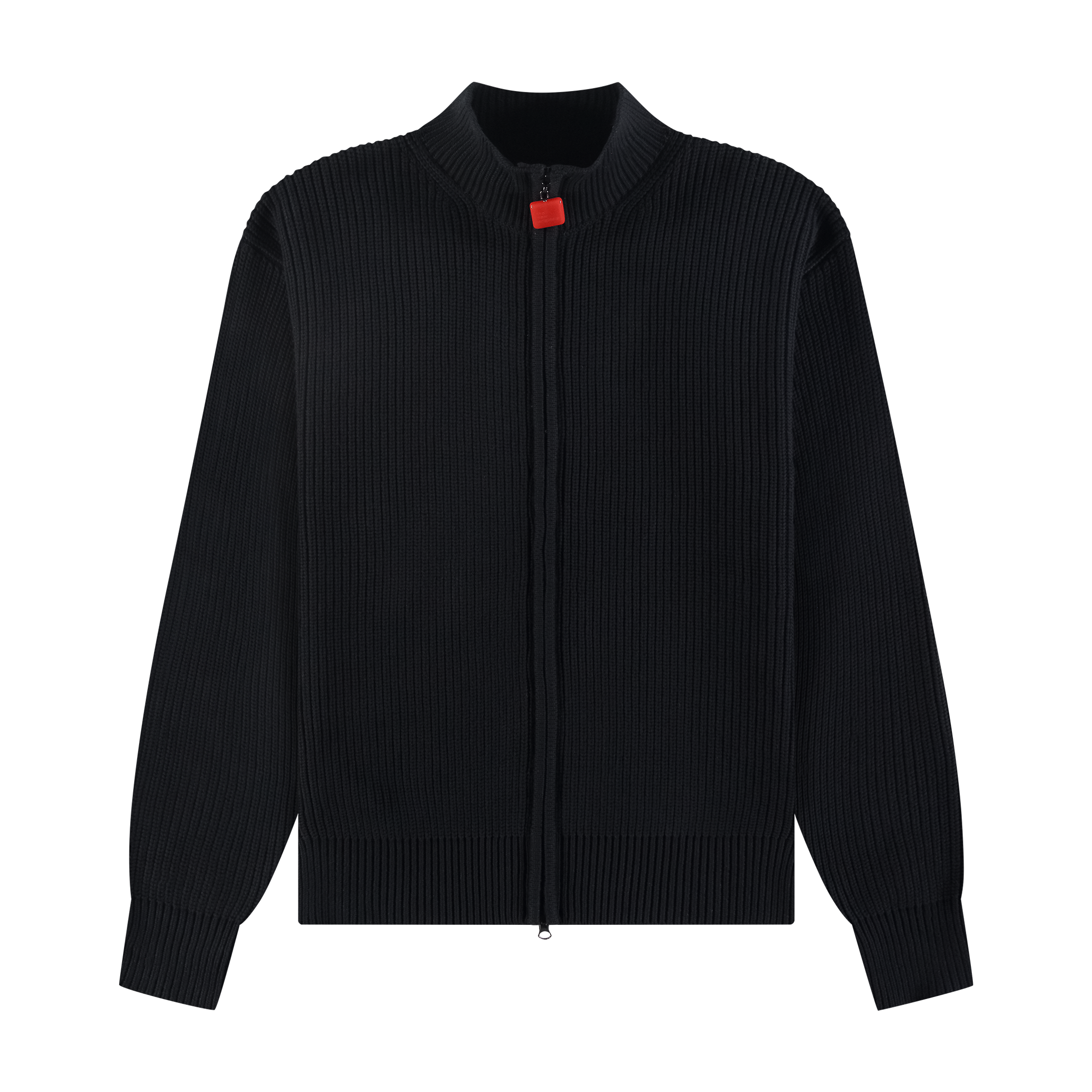 The New Originals Fisherman Rib Zip Up Sweater Schwarz
