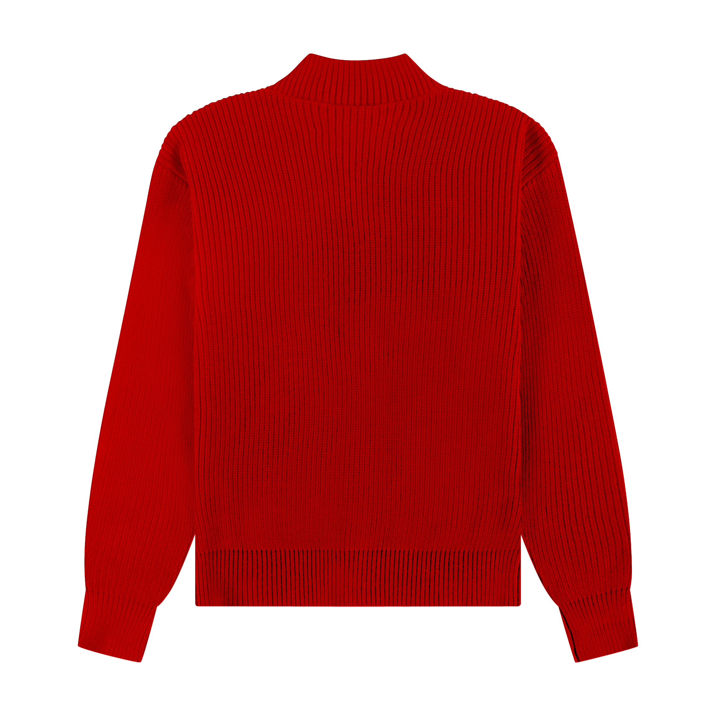 The New Originals Fisherman Rib Zip Up Sweater Rot