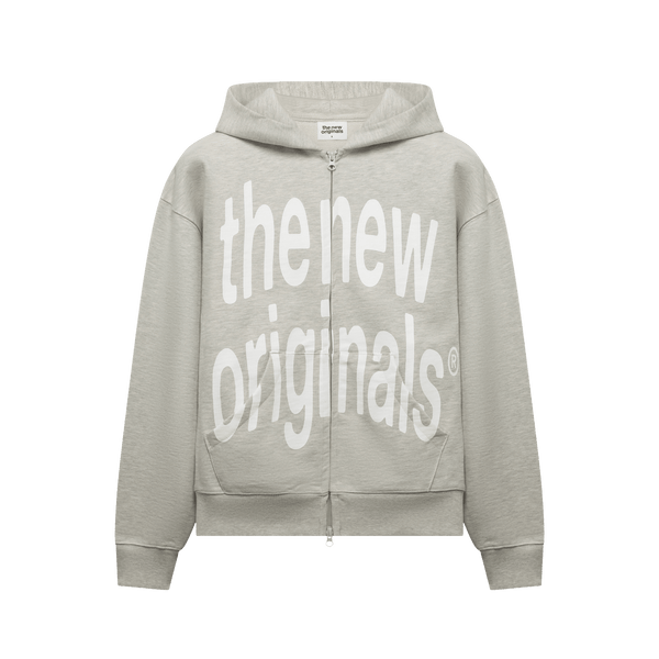 The New Originals Big Logo Zip Up Hoodie Light Grey Melange - CTHEN12875 - Coziness