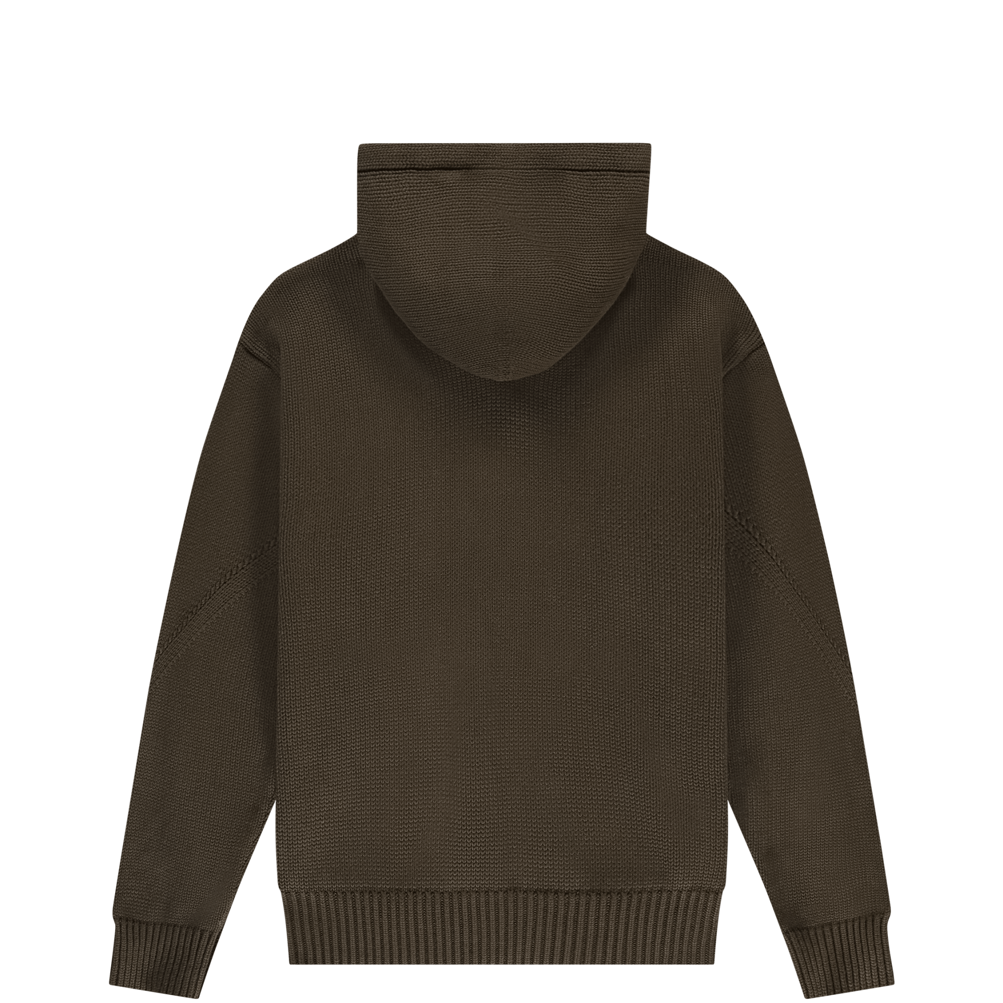 The New Originals Chuncky Knit Zip Up Hoodie Acid Brown - CTHEN6407 - Coziness