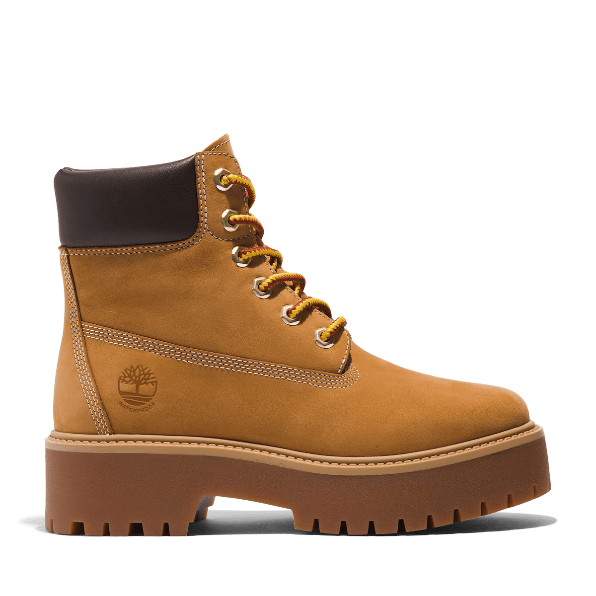 Timberland Stone Street 6 Inch Lace Up Waterproof Platform Boot Wheat Wmns - CTIMS14411 - Coziness