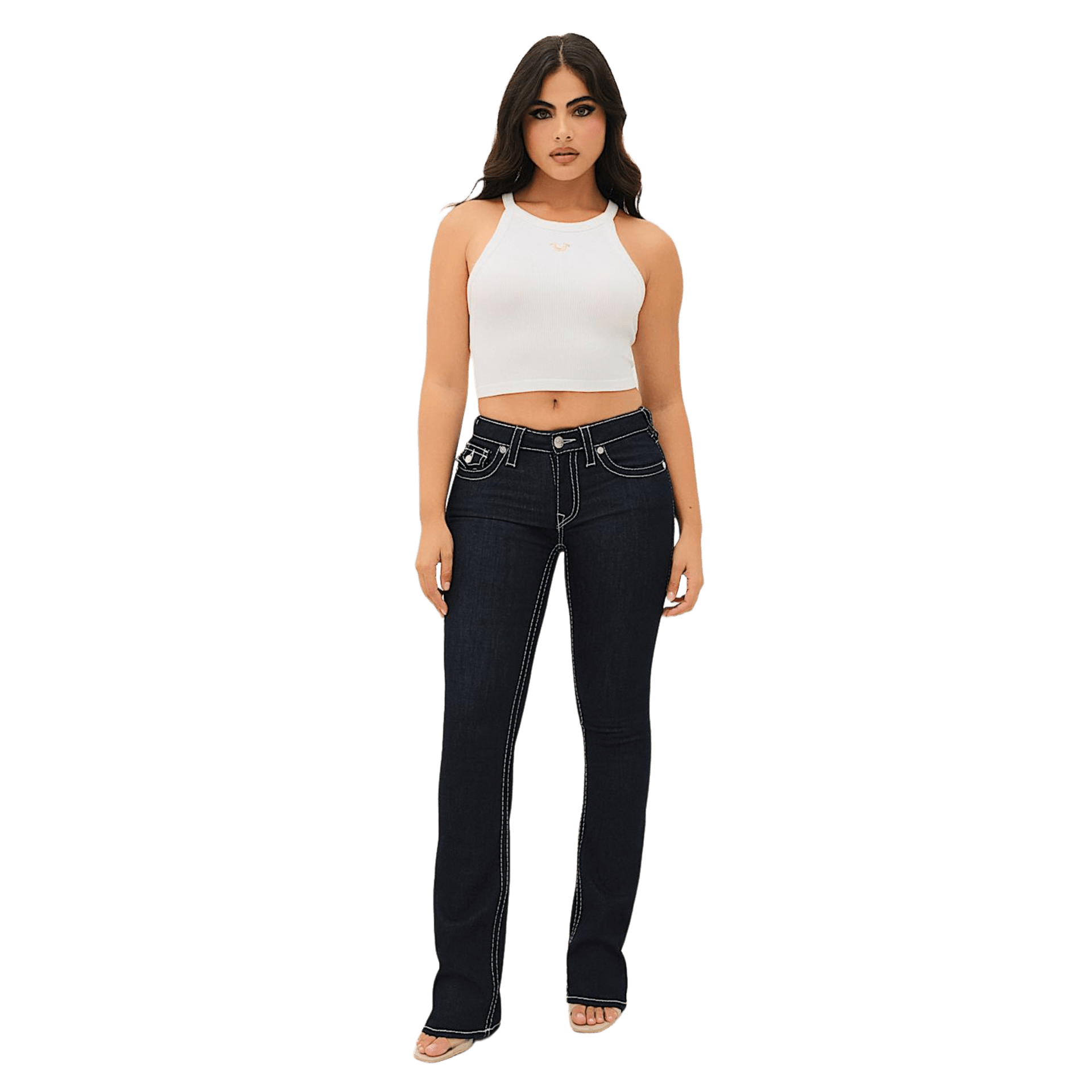 True Religion Becca Big T Flap Bootcut Jeans - CTRUR8813 - Coziness