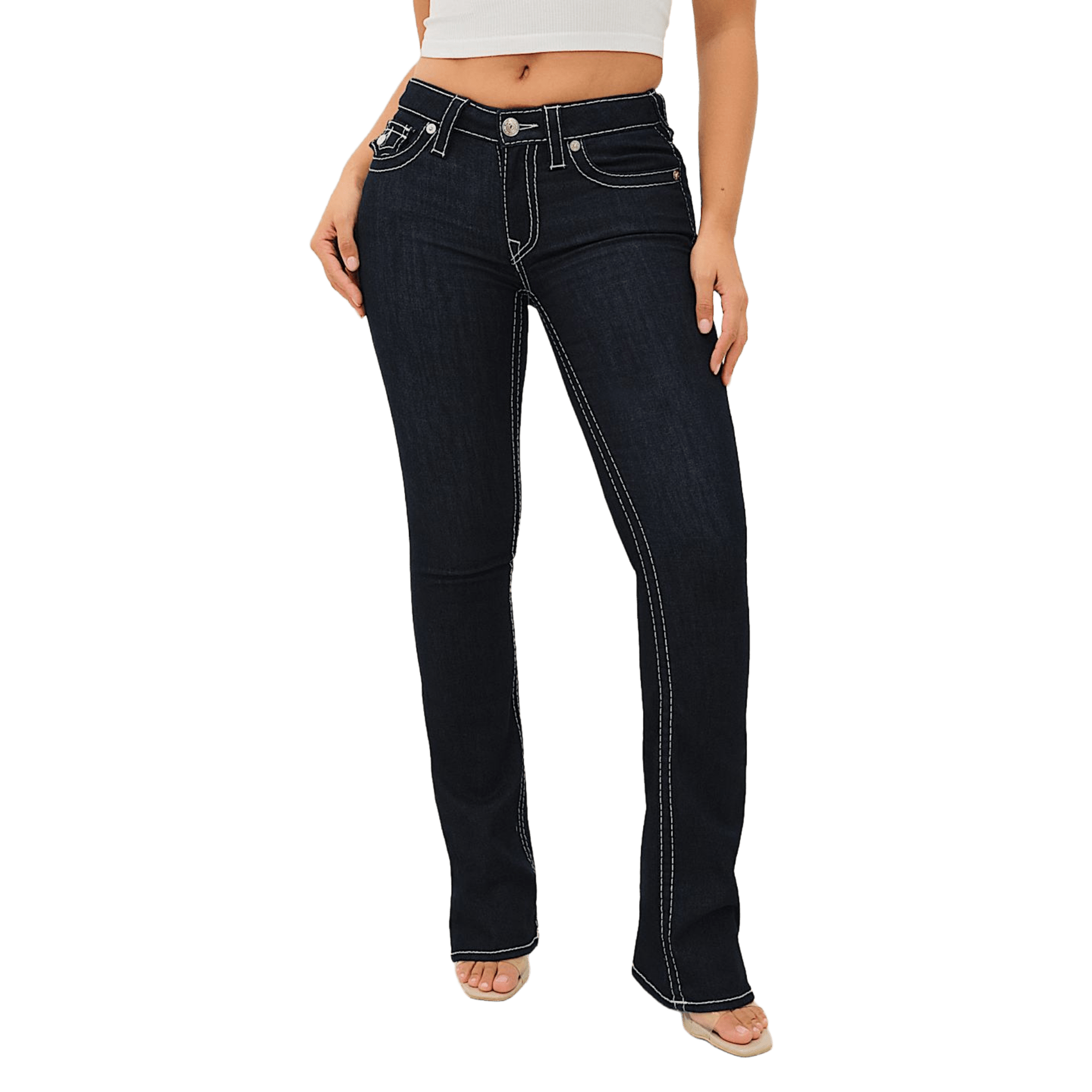 True Religion Becca Big T Flap Bootcut Jeans - CTRUR8813 - Coziness