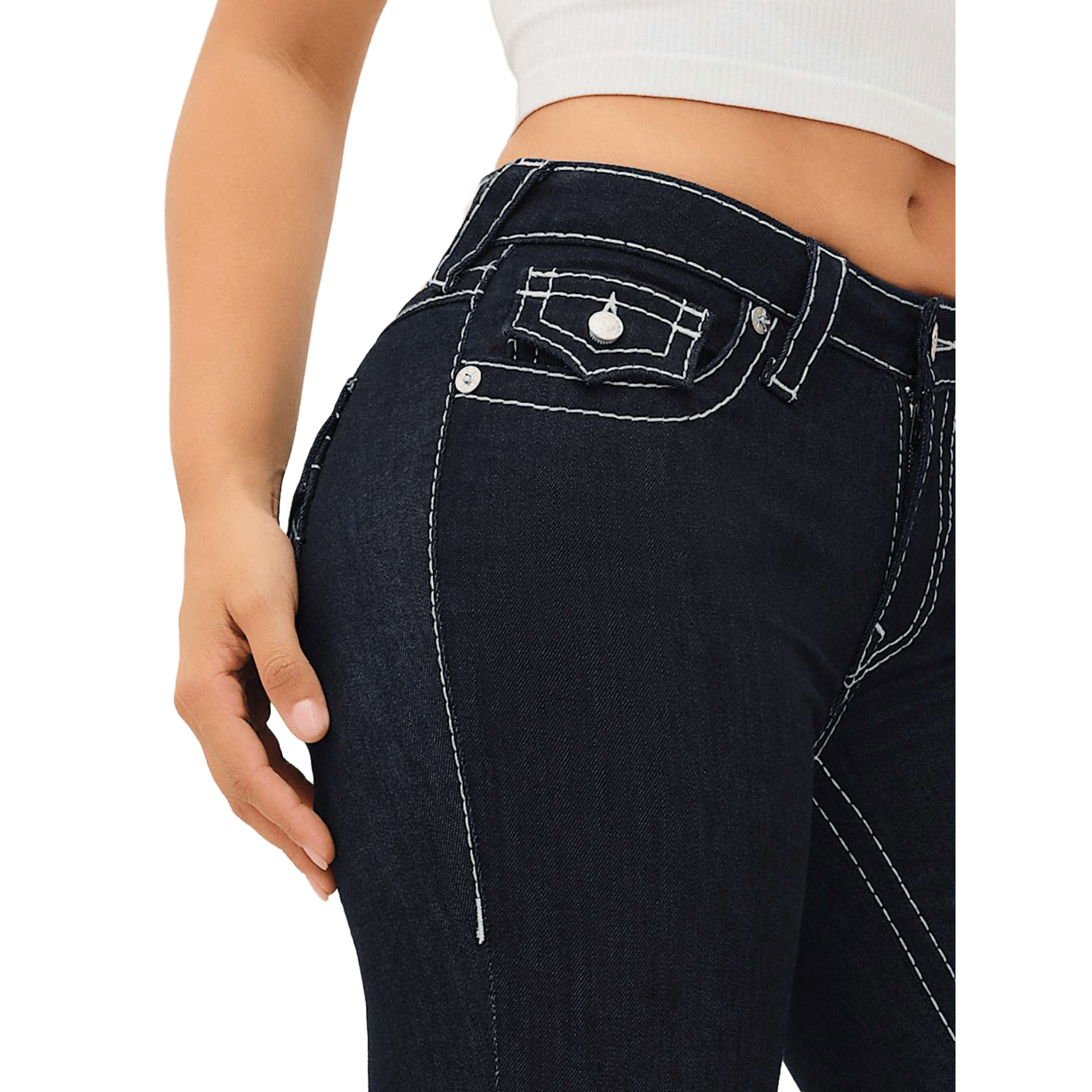 True Religion Becca Big T Flap Bootcut Jeans - CTRUR8813 - Coziness
