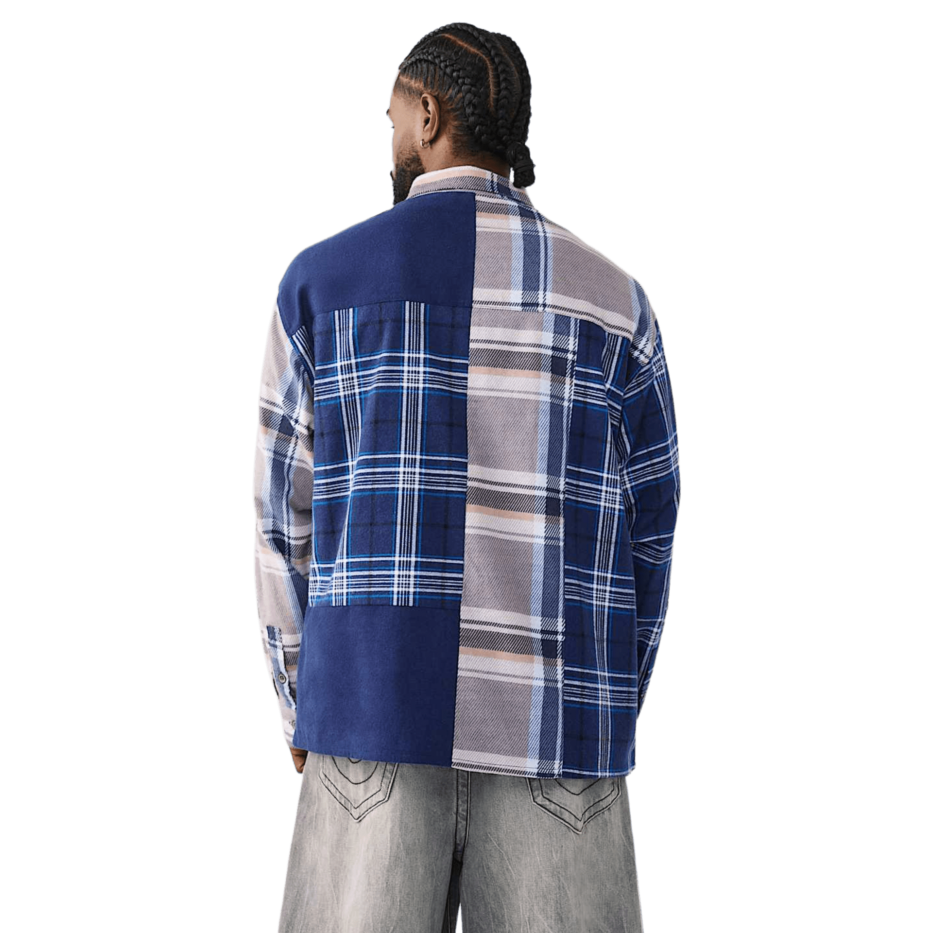 True Religion LS Indigo Printed Flannel Shirt - CTRUR8183 - Coziness