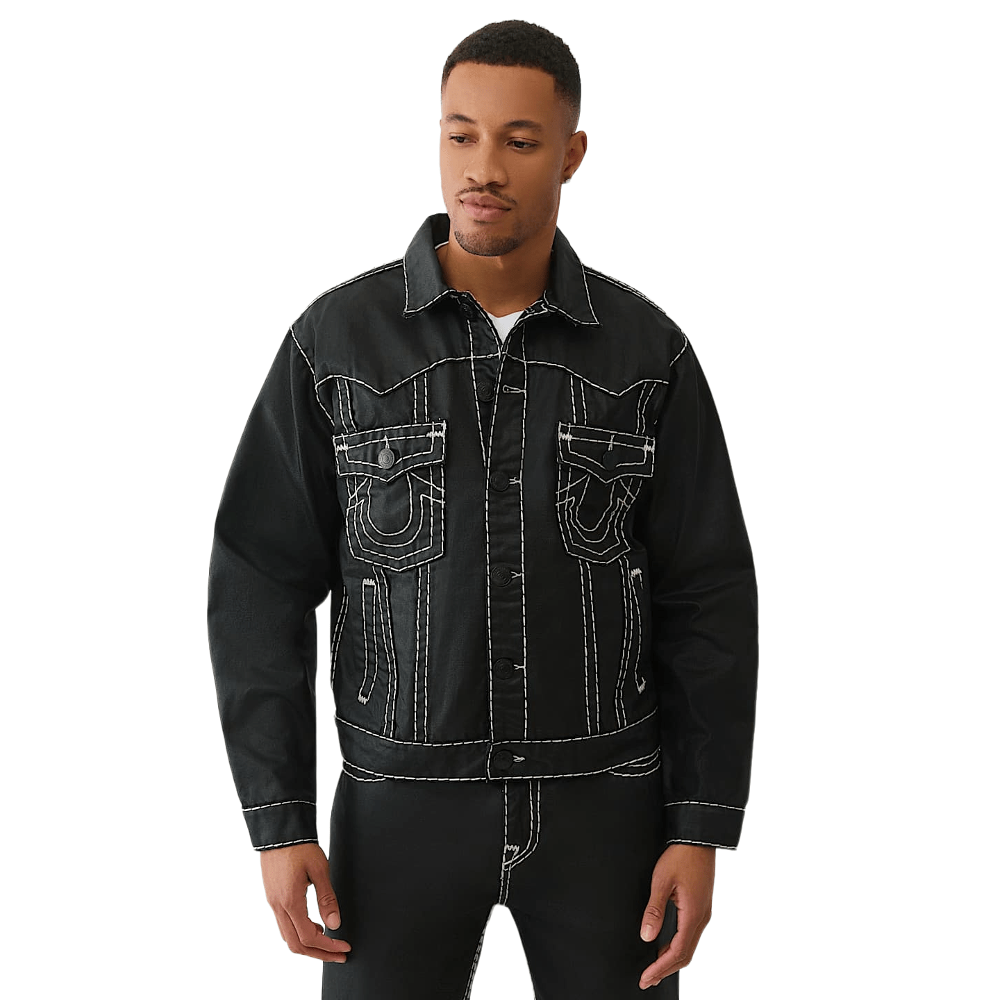 True Religion Oversize Super T Jacket Black - CTRUR7207 - Coziness