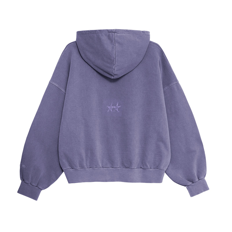 TwoJeys Icon Hoodie Pigment Dyed Purple - CTWOI8045 - Coziness