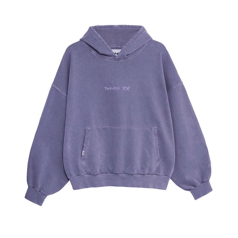 TwoJeys Icon Hoodie Pigment Dyed Purple - CTWOI8045 - Coziness