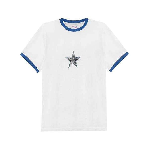 TwoJeys Single Star Two Tone Tee White - CTWOS14350 - Coziness