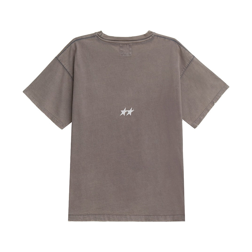TwoJeys Icon Tee in Braun, Rückseite mit Sterne-Print