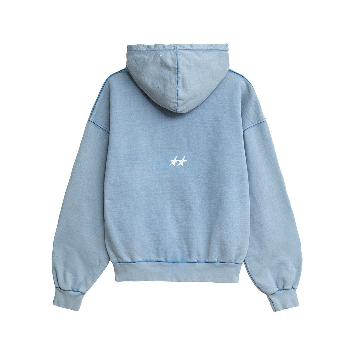 TwoJeys Icon Zip Hoodie in Hellblau, Rückseite freigestellt